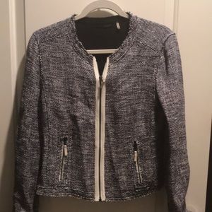 Blue and tan tweed jacket
